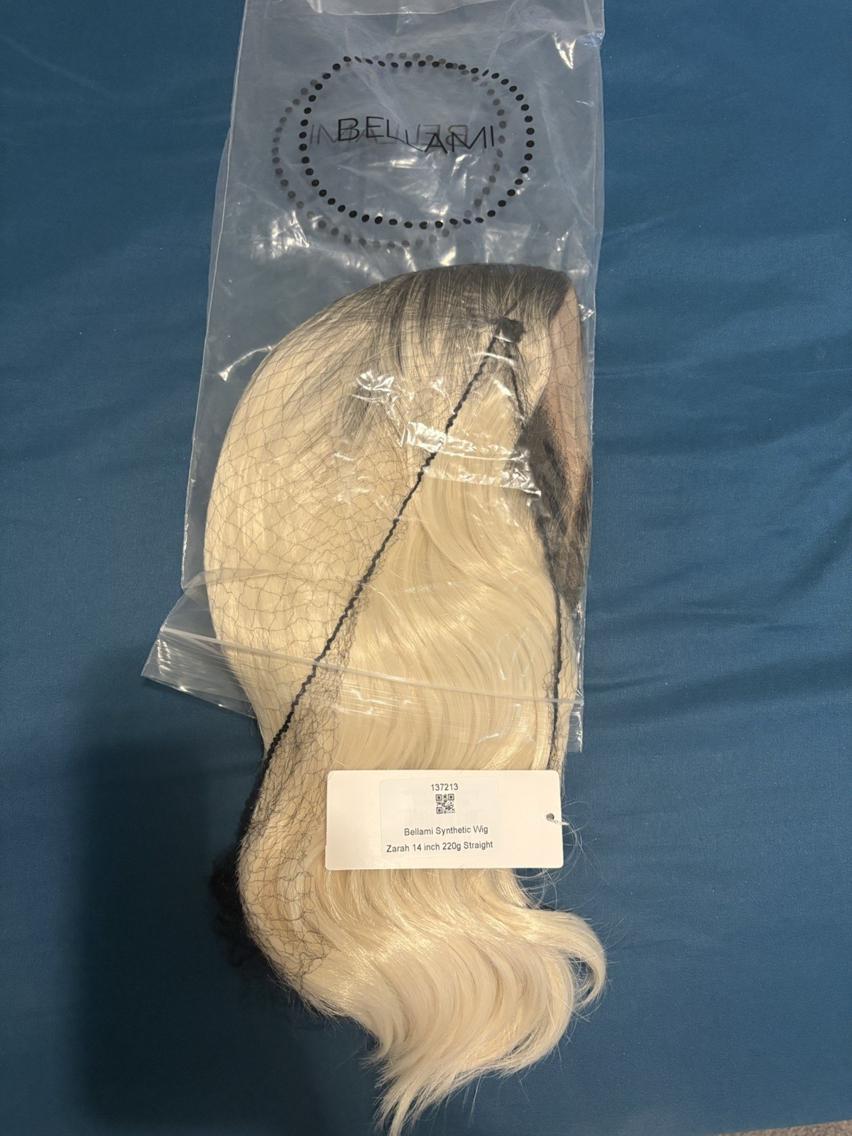 Bellami Zara 14 Inch Platinum Blonde Lace Front Wig 220 Grams New