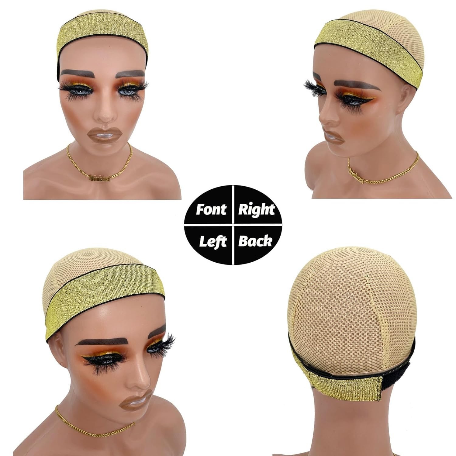 2 Pcs Elastic Gold Lace Melting Bands – Wig Band for (Pack of 2)