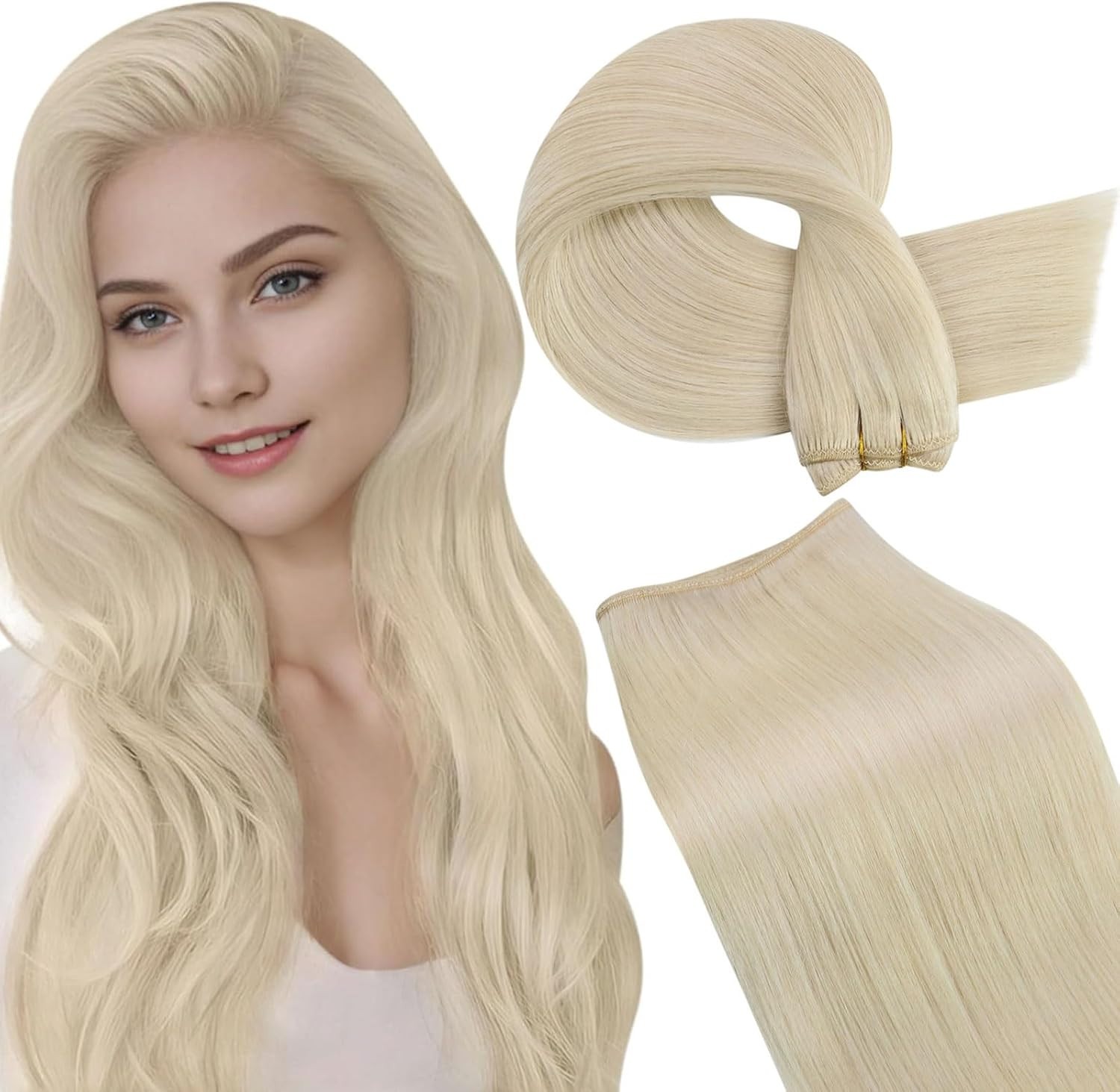 Double Weft Human Hair Extensions Sew in Weft Human Hair Weaves Highlight Colors
