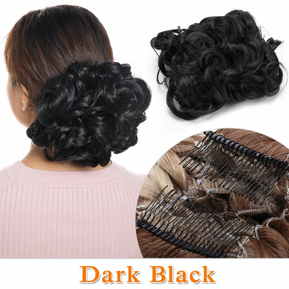 LARGE Thick Natural Chignon Messy Bun Hair Extensions as Human Lady Hair Piece H