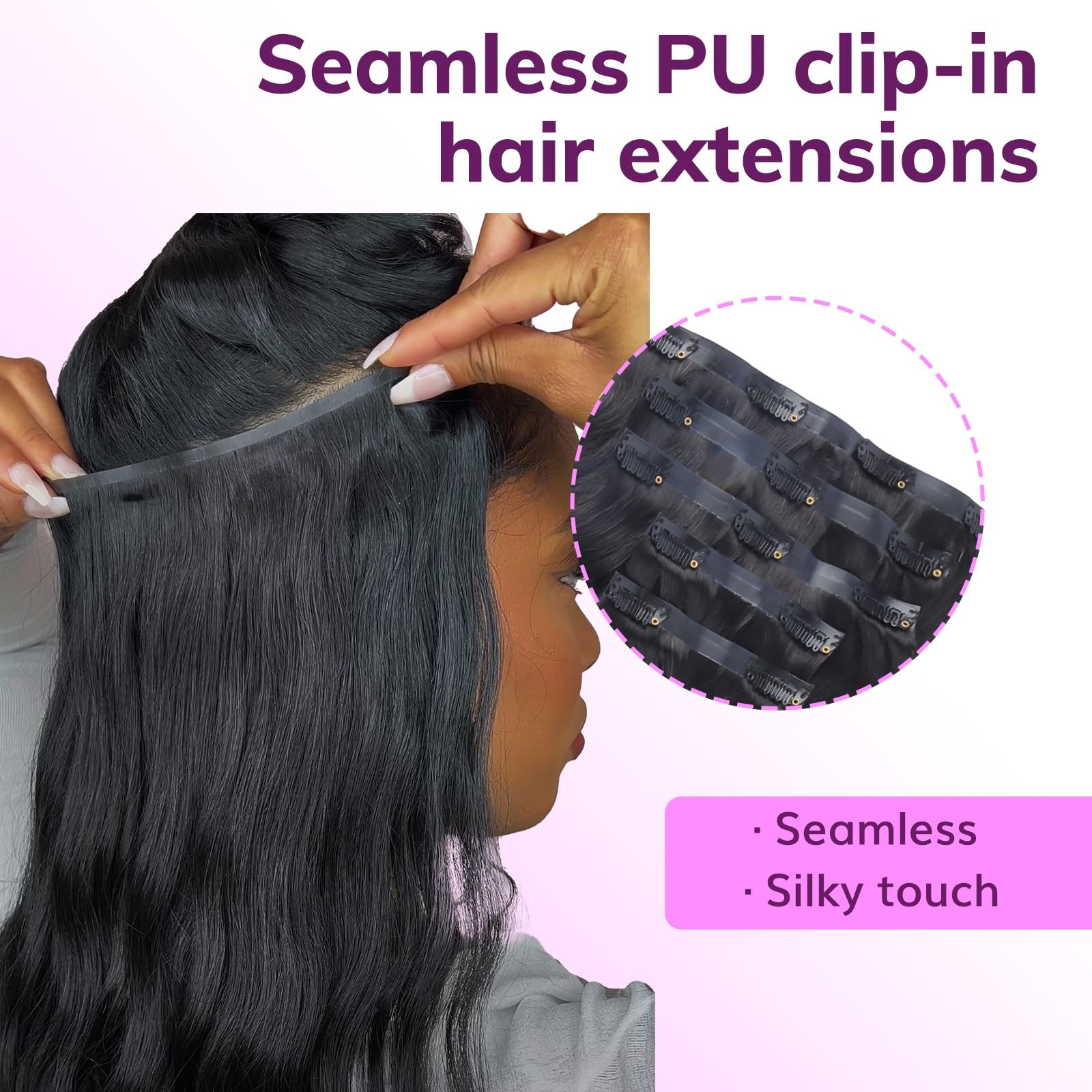 Idn Beauty Seamless Clip In Hair Extensions Human Hair Straight 14 Inch 130G