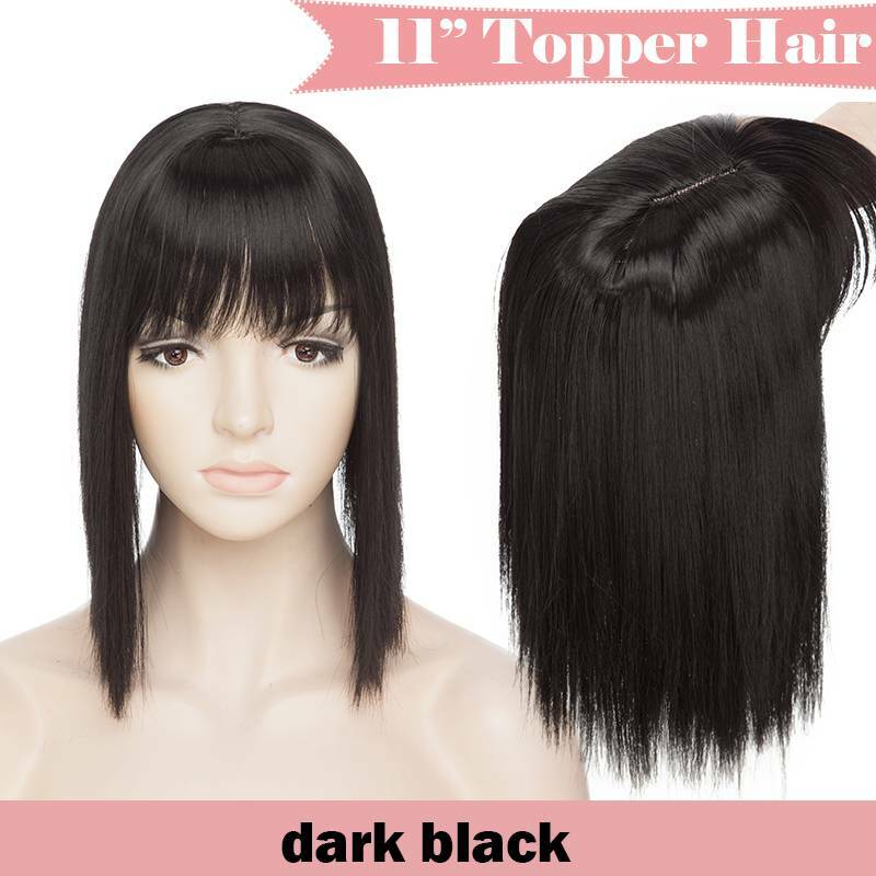 Medium Long Thick Clip In Topper Hair Piece Extension Natural As Human Synthetic