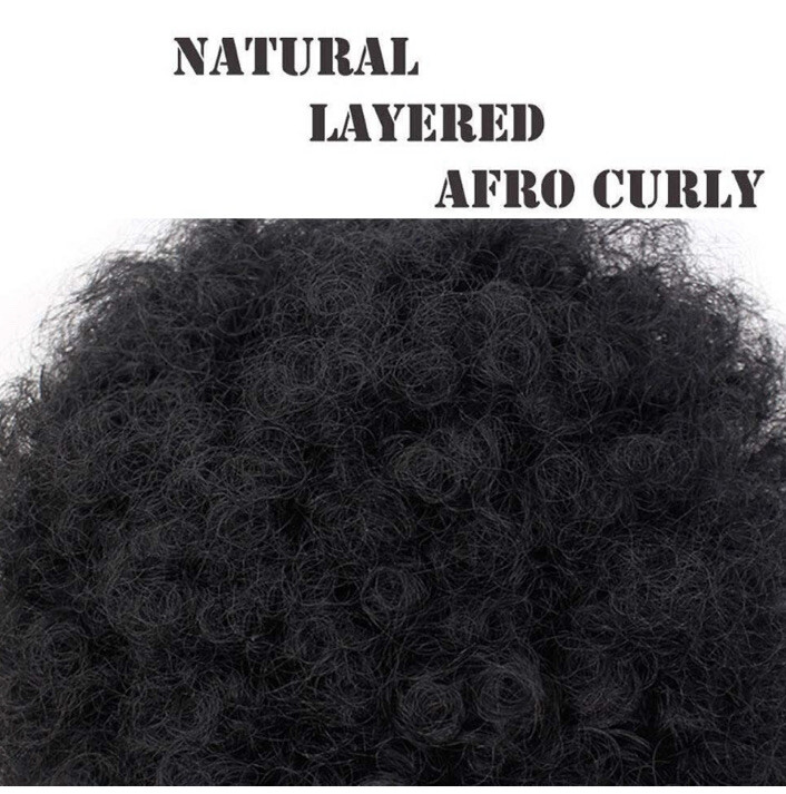 AISI QUEENS Synthetic Afro Puff Curly Hair Ponytail Short Kinky/Curly Med 1#
