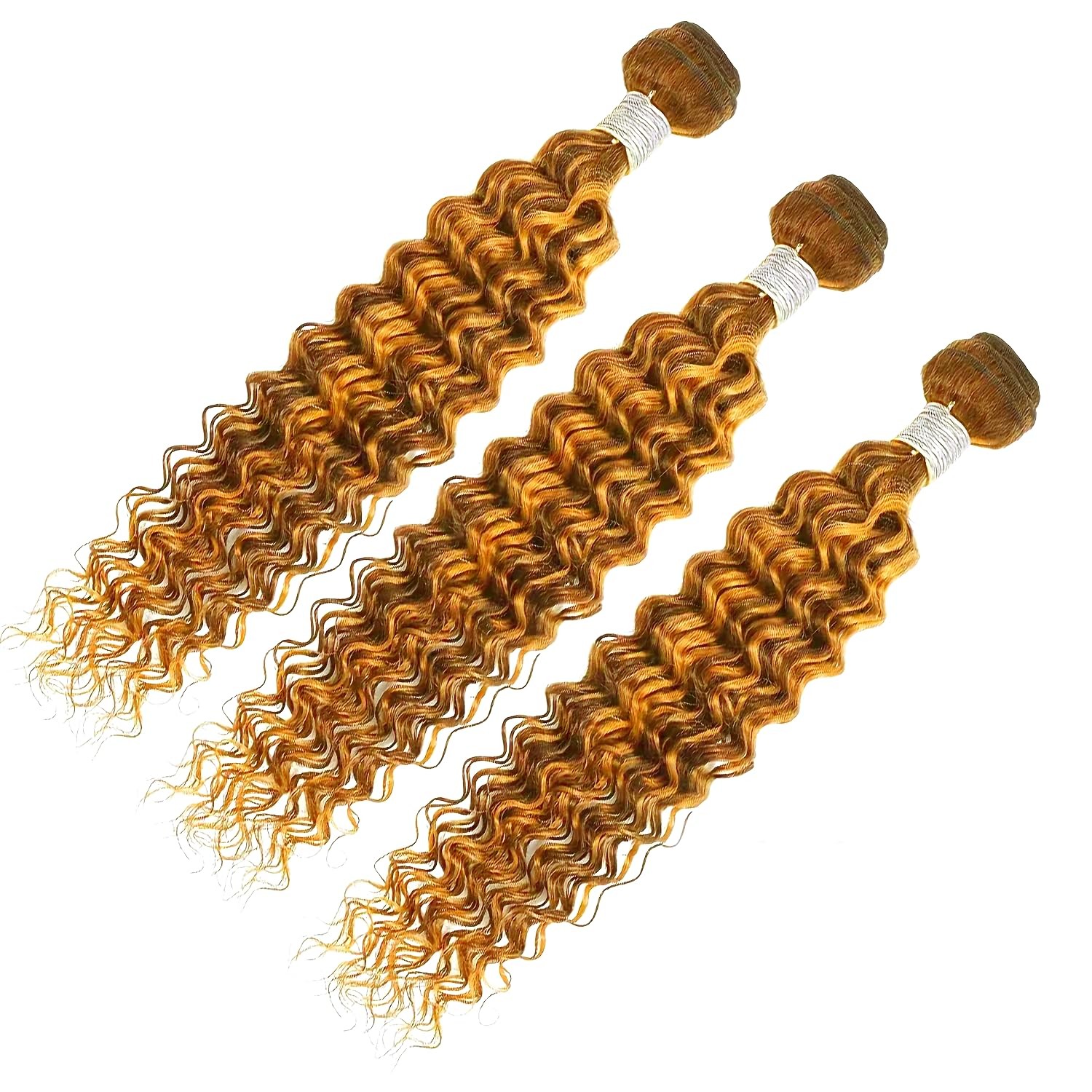 Lukcttr Highlight Honey Blonde Human Hair Ombre Deep Wave Bundles P2730-34 Inch