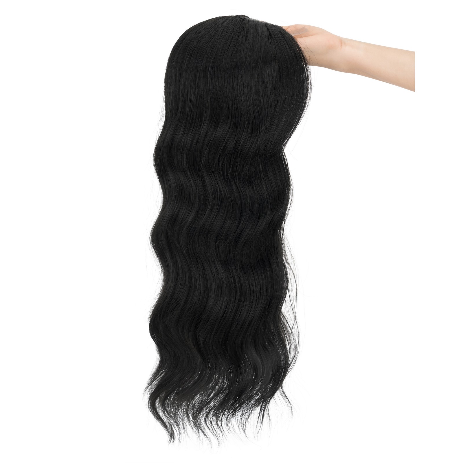 6.5×6.5 Women Topper Real As Human Hair Toupee Clip in Loose Wave Wavy Hairpiece