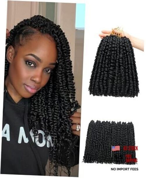 Pre-looped Passion Twist Crochet Hair 14 Inch 8 14 Inch (Pack of 8) 1B