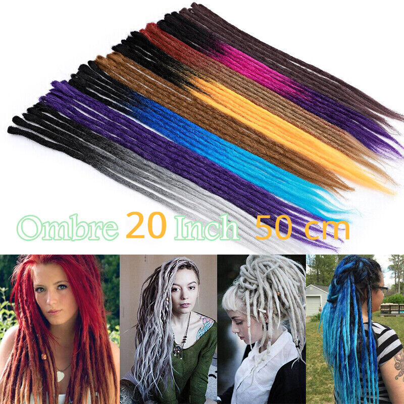 20in Ombre Dreadlocks Extensions Crochet Braiding Hair Dreads Locs Synthetic New