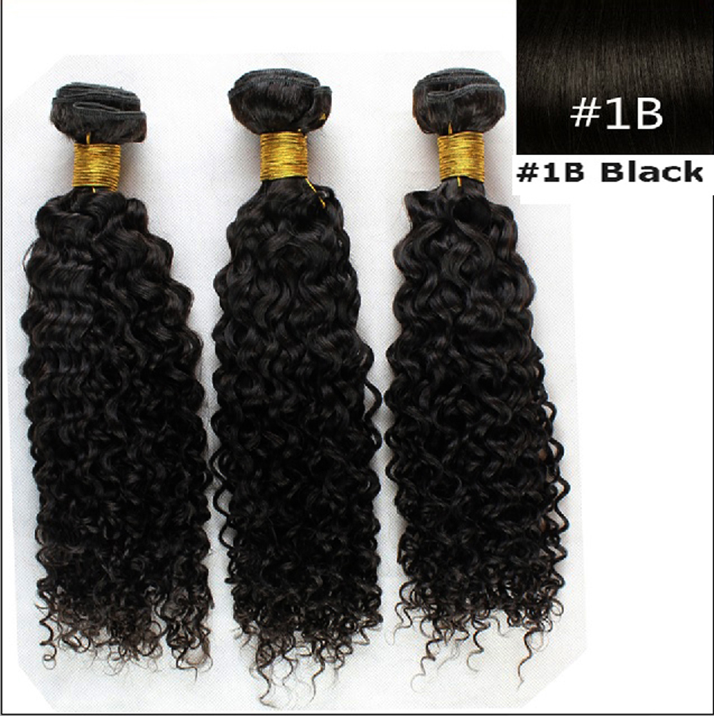 Unprocessed Virgin Jerry Curl Sew In 100 Human Hair Natural Black Ali Bundle