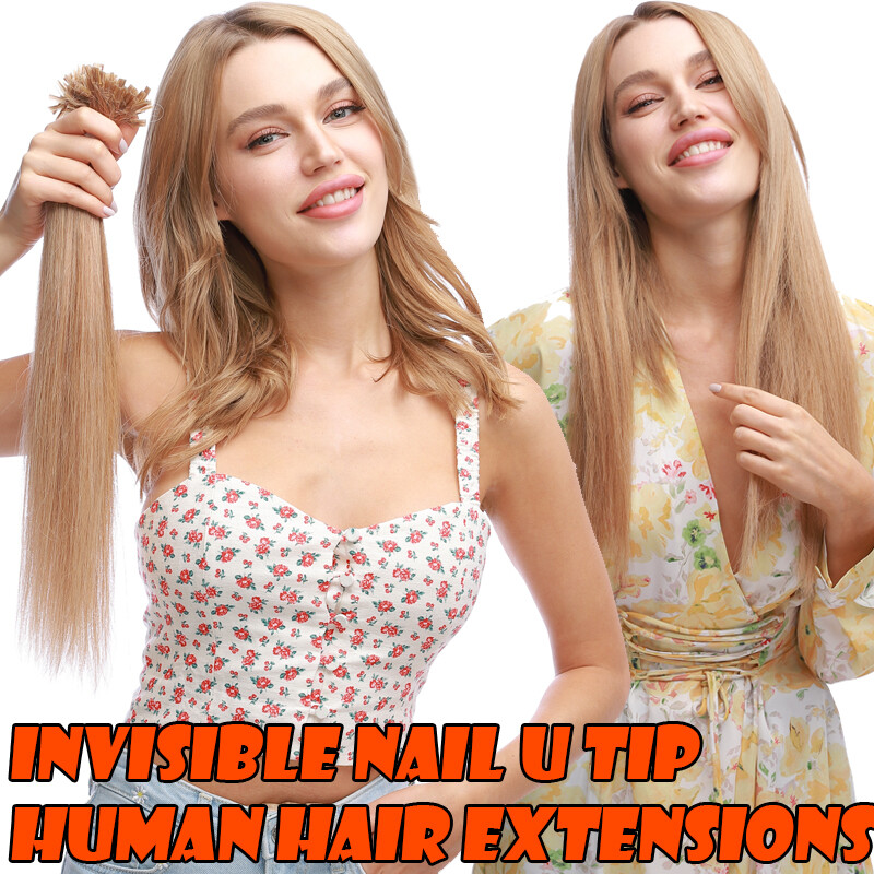 Fusion Pre Bonded Keratin Nail U-Tip Real Human Remy Hair Extension balayage 24″