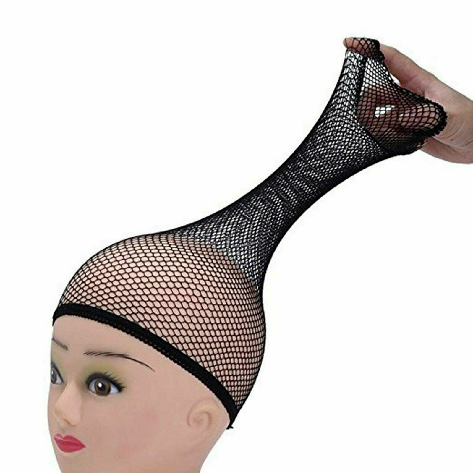 Hair Elastic Wig Cap Fishnet Liner Weaving Mesh Stocking Sleep Net Black