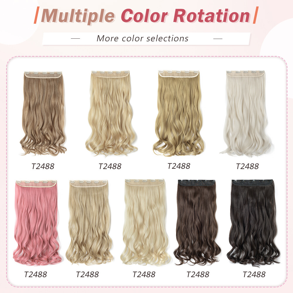 One Piece Thick As Human Hair Clip In Hair Extensions Long Straight Wavy Curly