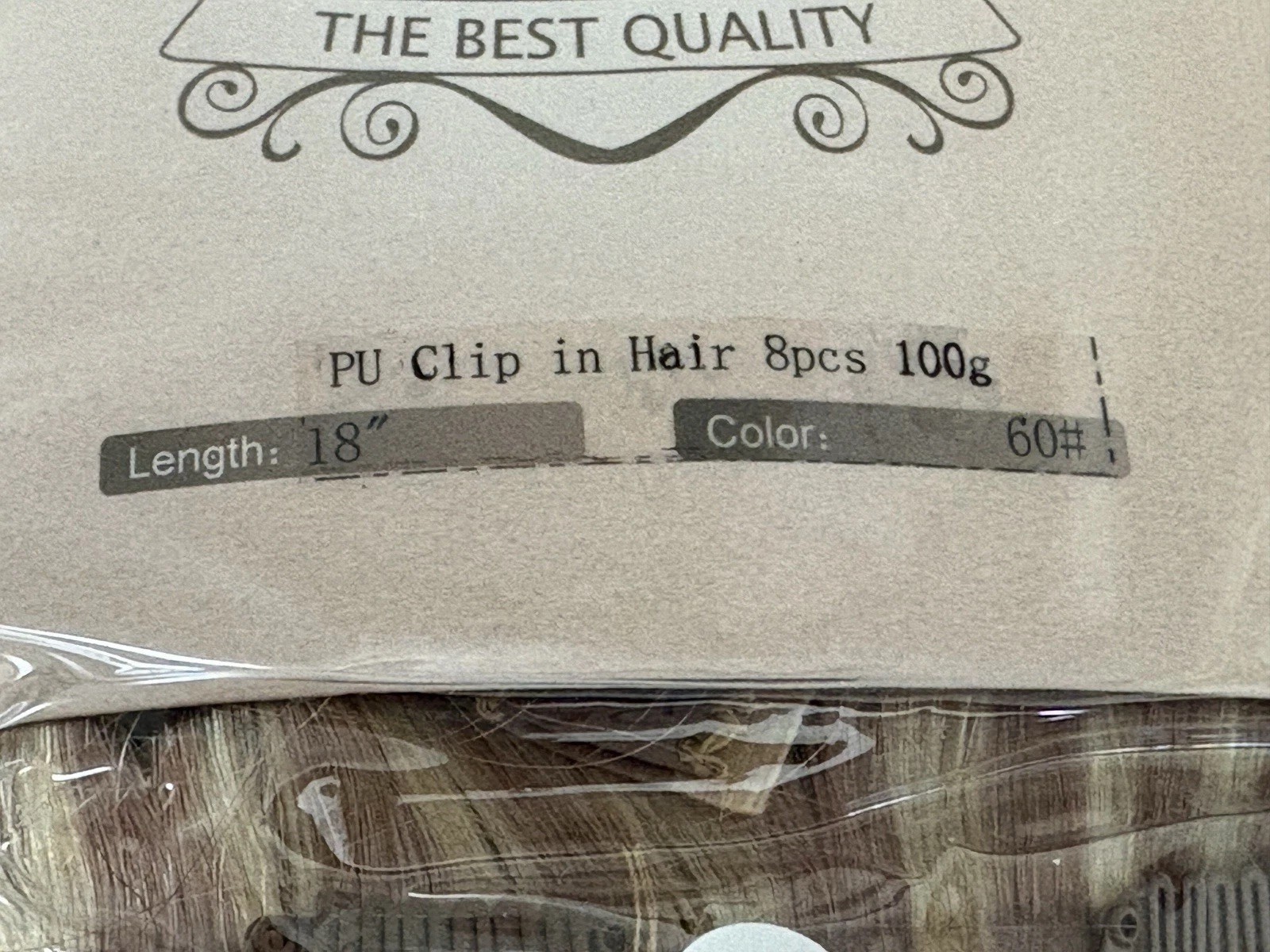 Full Shine Human Hair Clip In Mid Head Hair Extensions 8pcs 18″ Blonde 60# 100gr