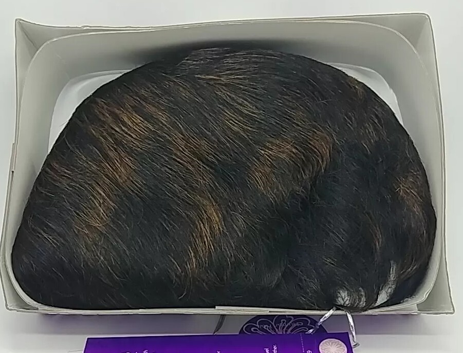 IT’S A WIG/CAP WEAVE 100% HUMAN HAIR MOLLY #P1B/30 SHORT BLACK/BROWN WIG (B1-A9)