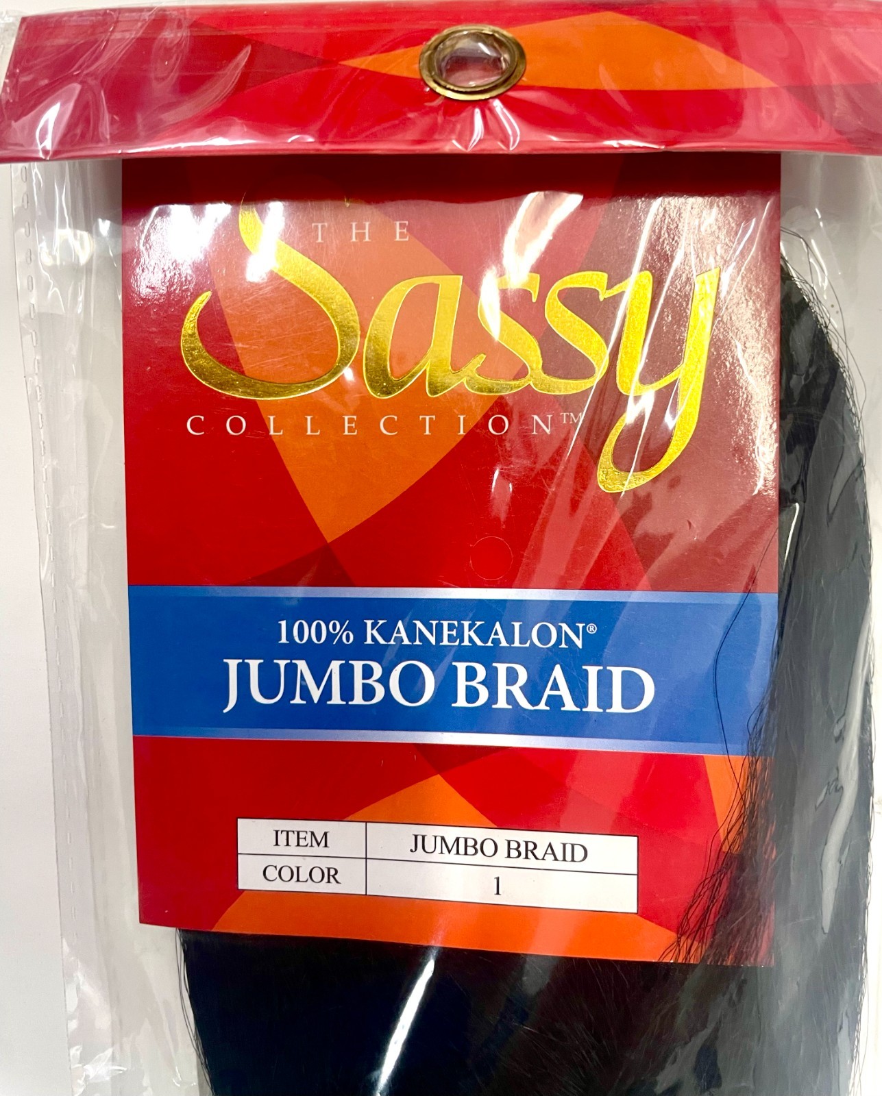 Sassy Jumbo Braid 100% Kanekalon 347029 Black Hair – Black Color # 1
