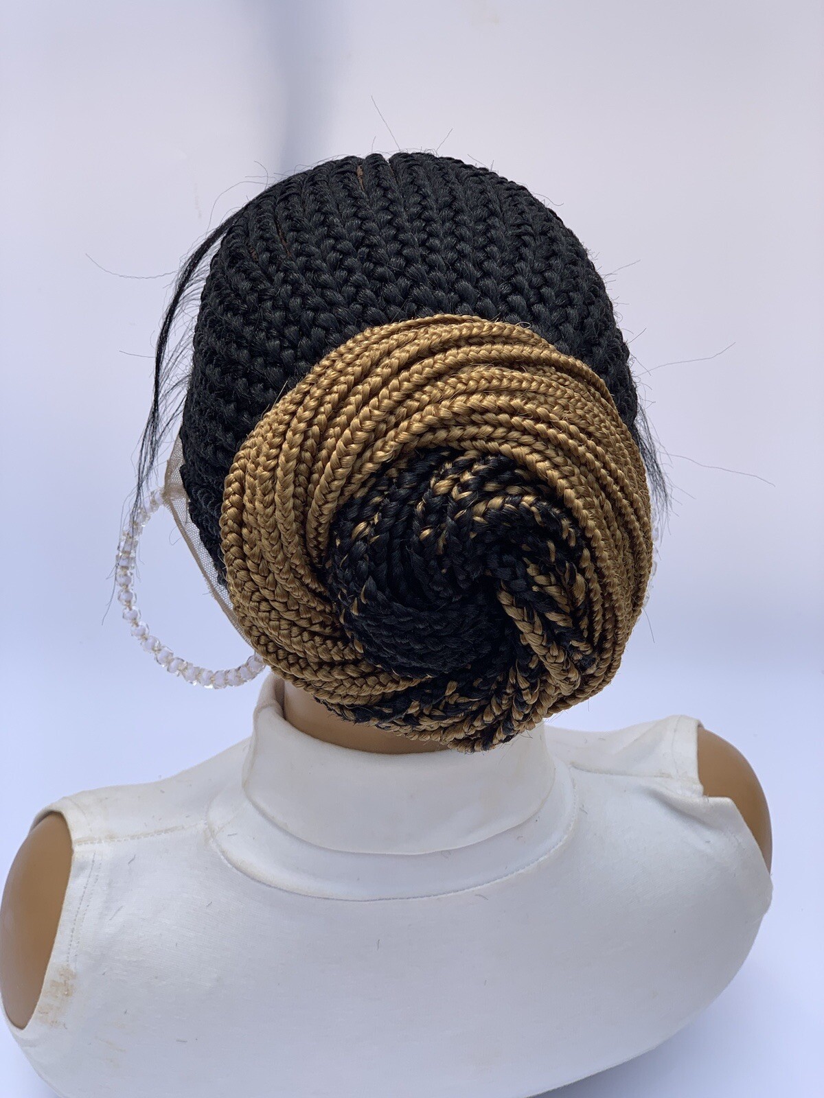 Updo Braids, Wig For Black Women, Ponytail Box Braids, Human Hair, Synthetic
