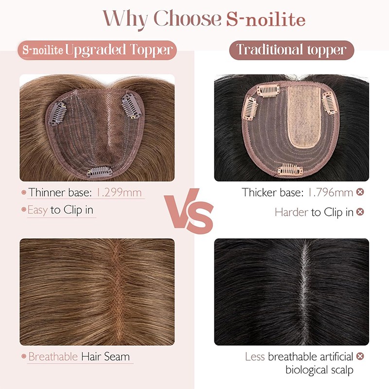 100% Remy Human Hair Women’s Topper Clip In Hairpiece Lace Base Hand tied Toupee