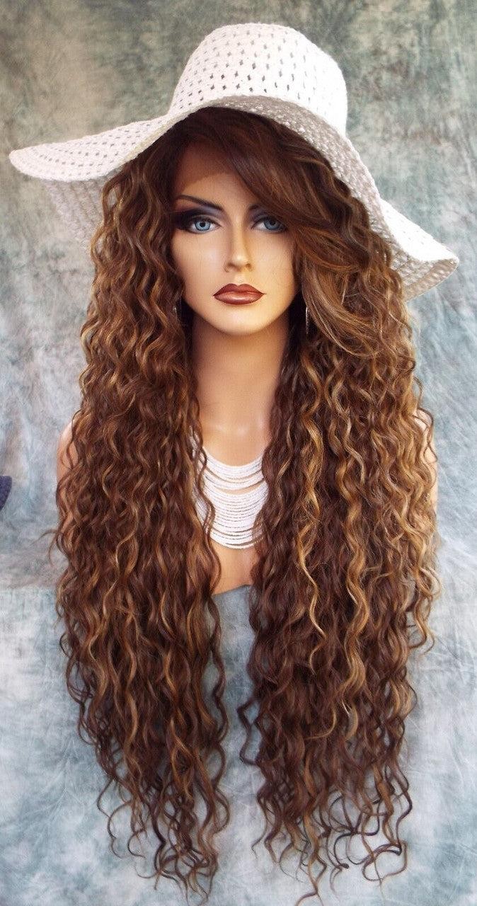 36″ X-LONG LACE FRONT DEEP C-PART HIGH HEAT SAFE WIG COLOR FS8.27.613 SEXY 233
