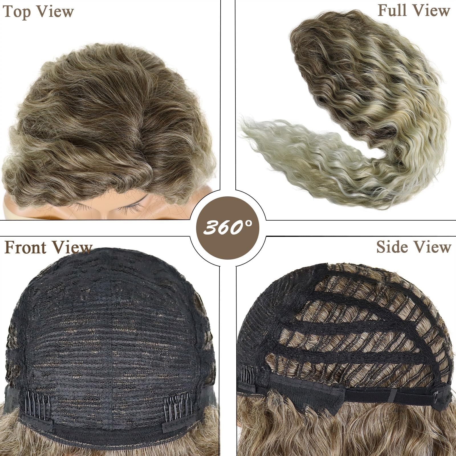 Long Curly Blonde Ombre Wig 26″ – Natural Thick Synthetic Hair for Women
