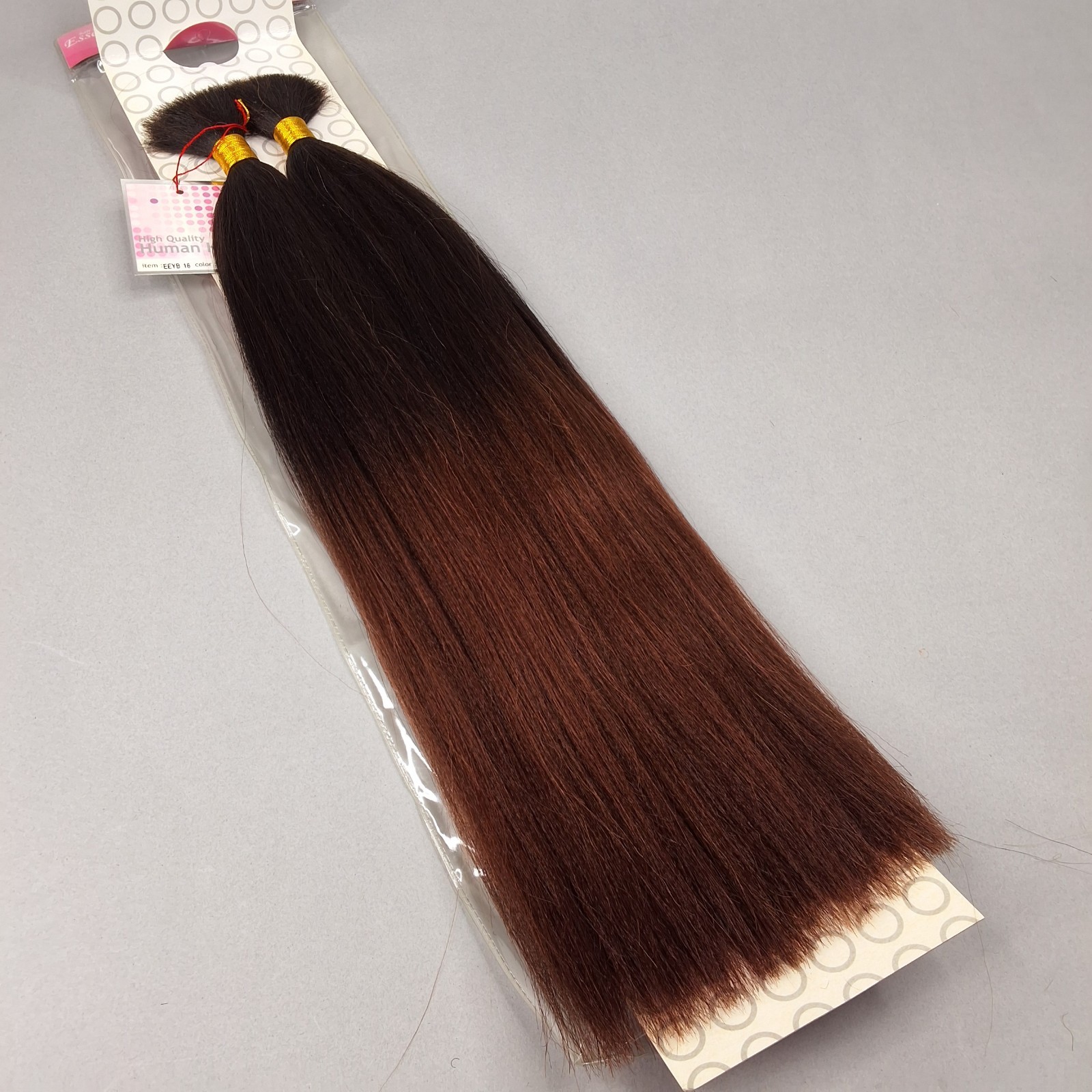 16” Yaki Bulk #T1B/33 Black Root Auburn Straight Micro Braiding Blend Hair