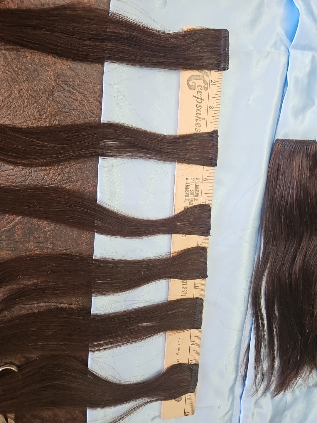 Remy Human Hair Filler Extensions Hair clips, full Set Of 12 Drk Brunette