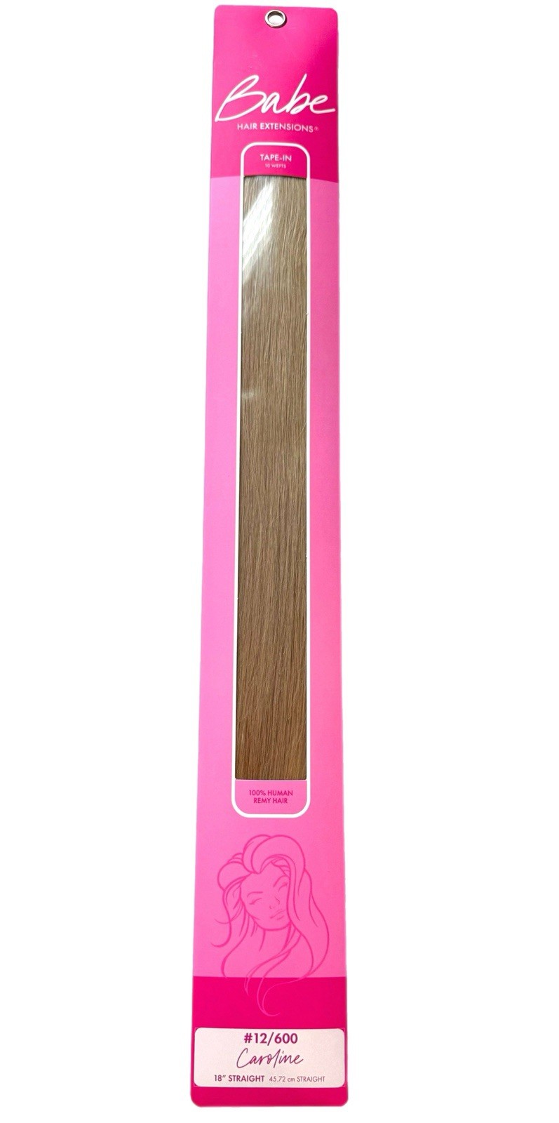 Babe Tape 100% Remy Hair Extensions Caroline #12/600 Blonde Highlight 18 Inch