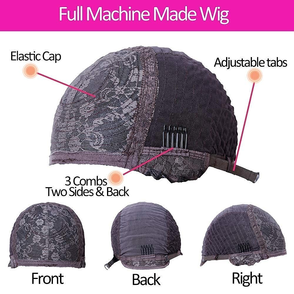 Full Machine-Made 24-Inch Natural Black Wig with Bangs – Versatile & Comfortable