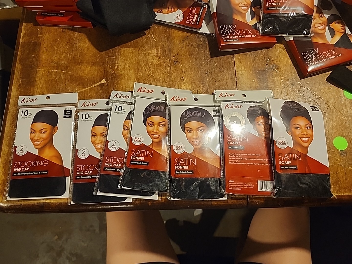 Kiss Wig Caps,satin bonnet and satin scarf lot
