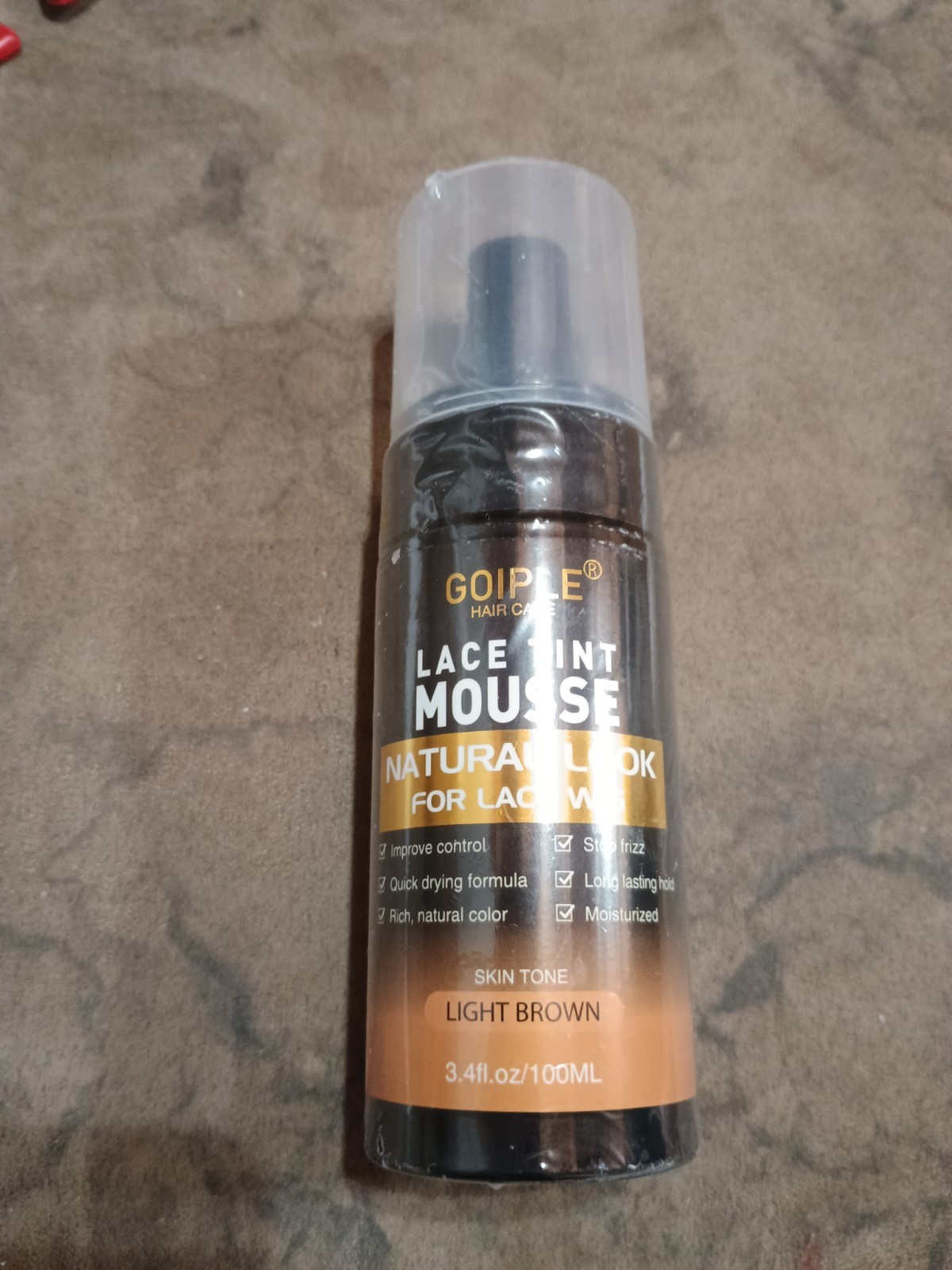 Goiple Hair Care Lace Tint Mousse Natural Look For Lace Wigs Light Brown 3.4 oz