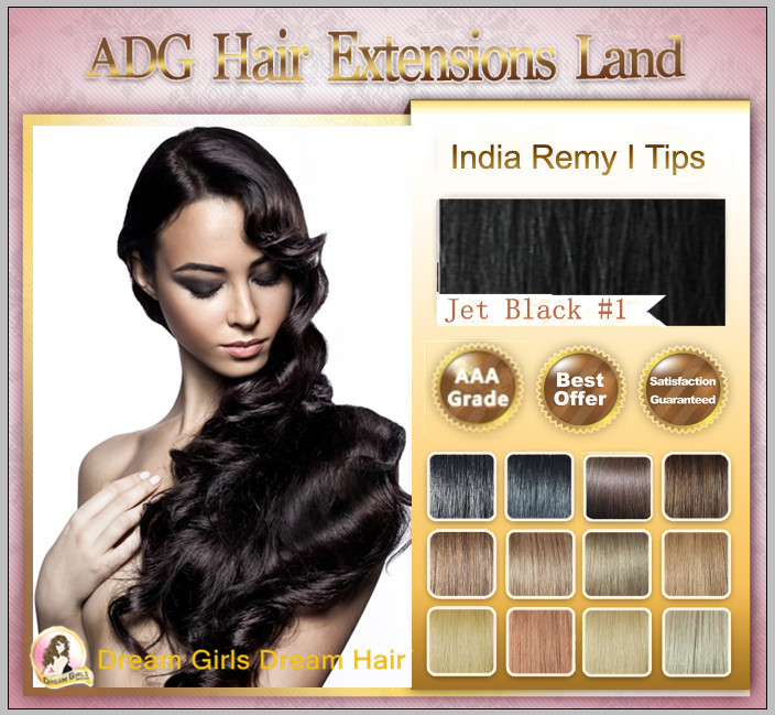 20″European Human Micro Beads I Tip Hair Extensions 25g Black/Brown/Blonde 25pcs
