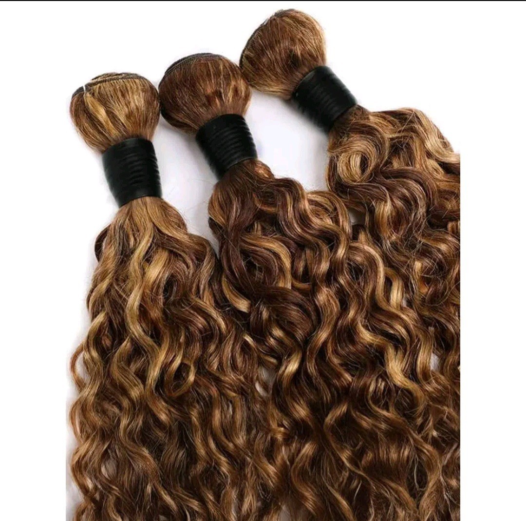 12A 32+32+32INCH REAL PERUVIAN HAIR BALAYAGE PIANO MIX WATER WAVE 4#/27/30# 300g