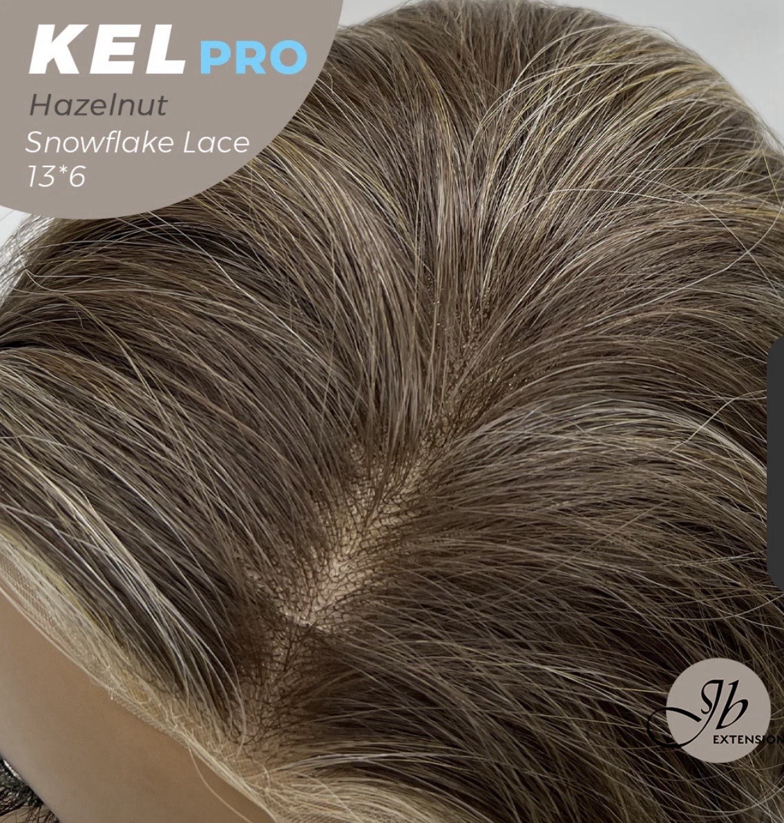 Jbextensions KEL PRO Hazelnut Blonde Highlight Shade 13×6 Snowflake 22 inches