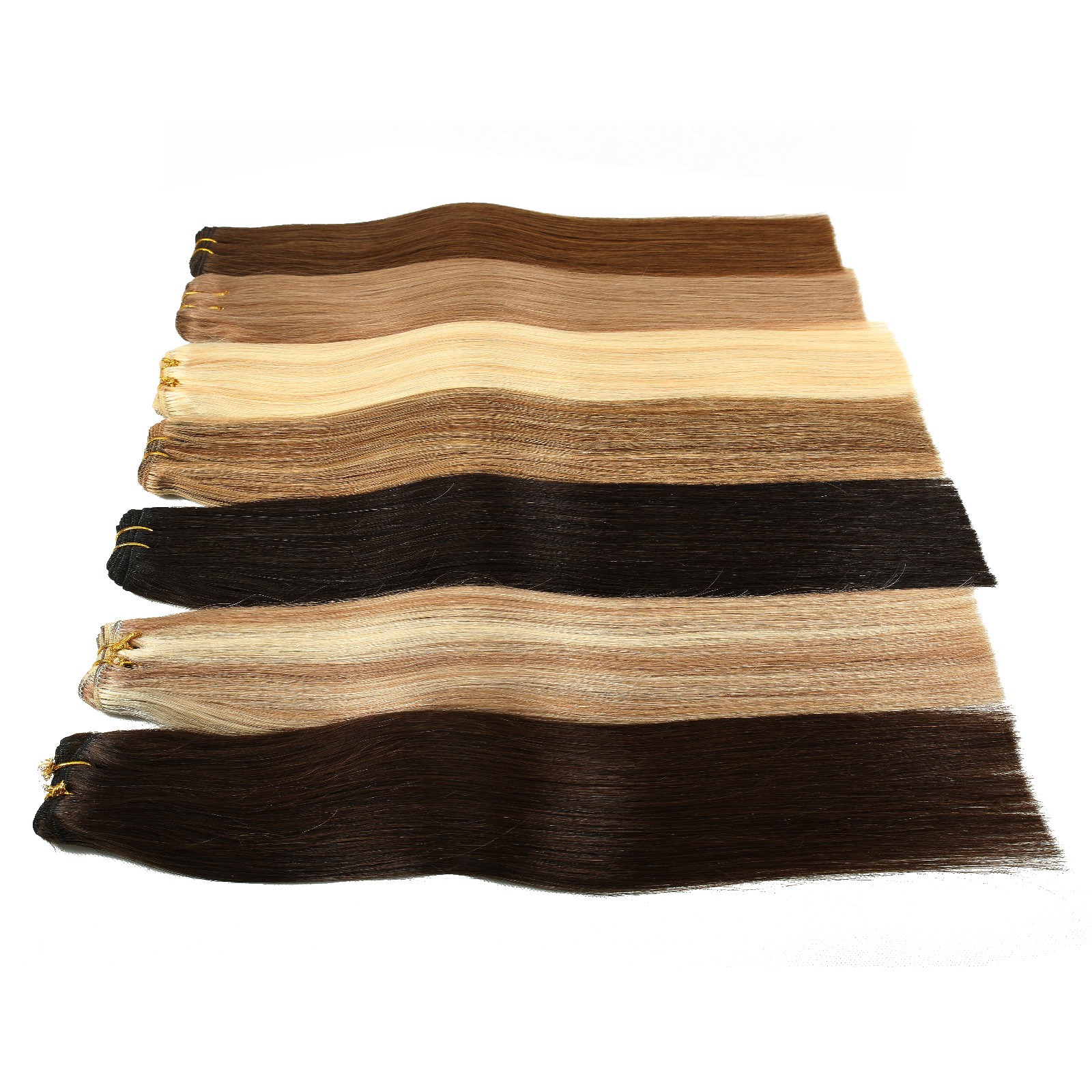 Double Weft Human Hair Extensions Sew in Weft Human Hair Weaves Highlight Colors