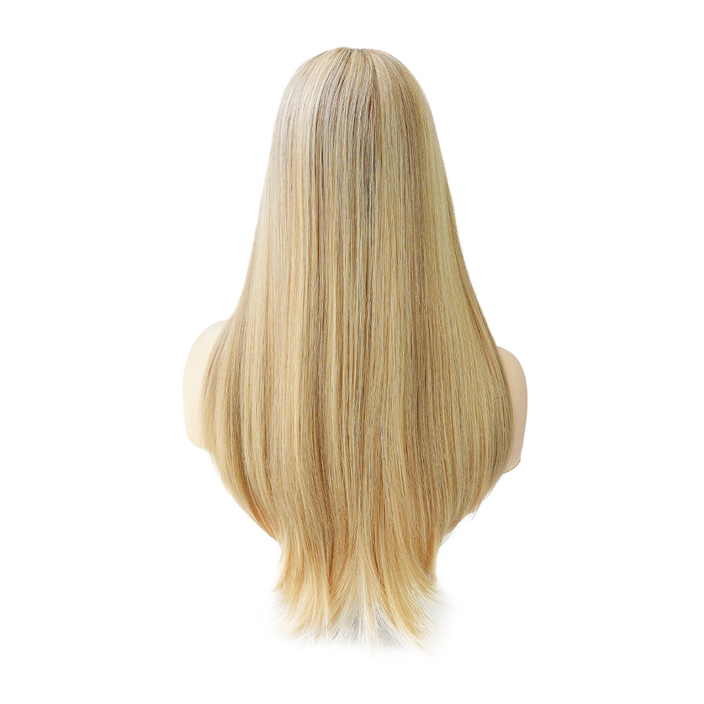 Women European Remy Human Hair Wigs Lace Front Medical Wig Medium Size 18in MW45