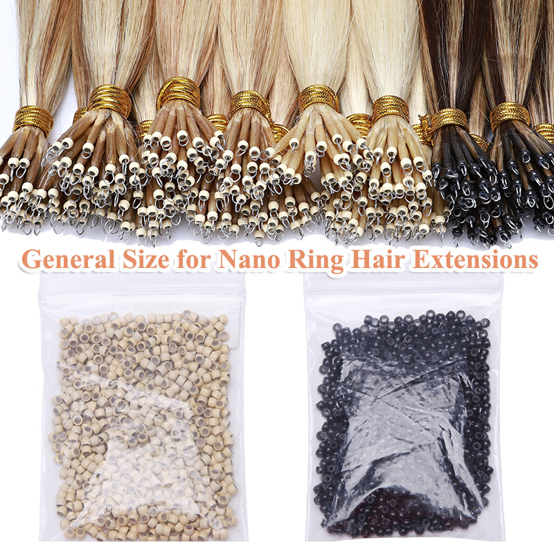 HAIRRO Nano Beads Tip Mini Micro Loop Small Ring for Nano Hair Extensions Black