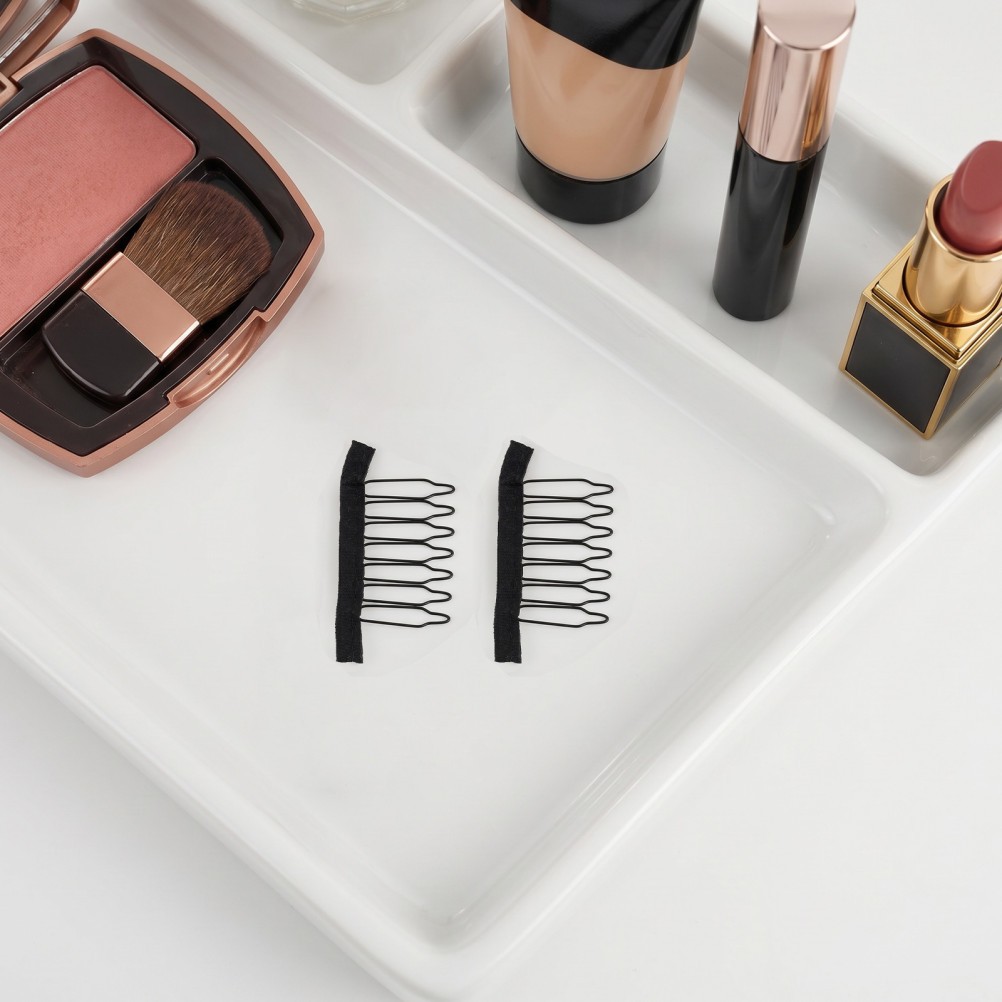 40Pcs Black Wig Comb Clips for Styling and Maintaining Wigs with Sturdy Grip