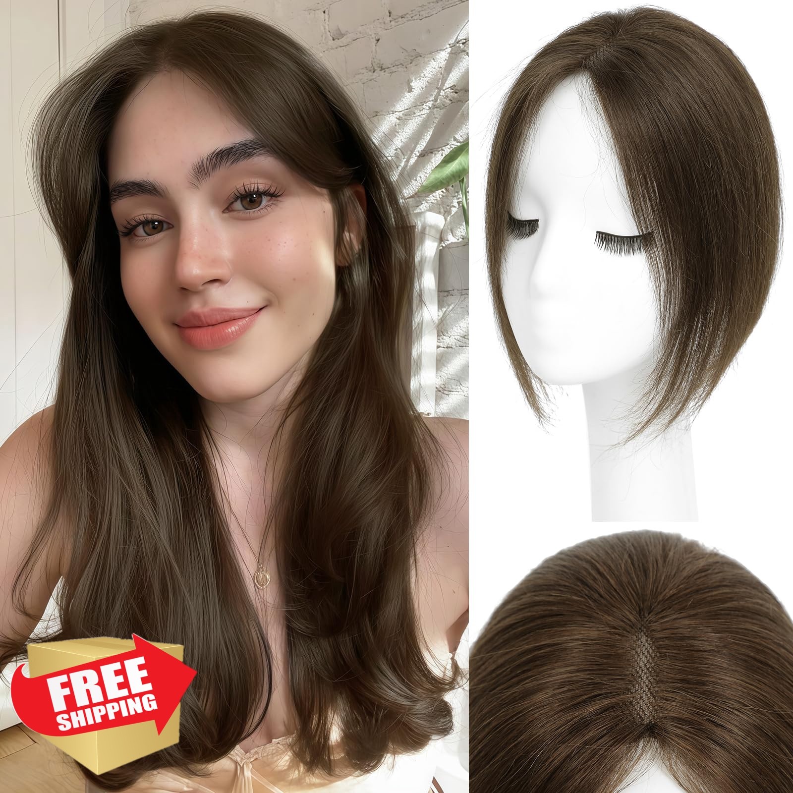 OOPPOO Mocha Brown 12in Hair Topper