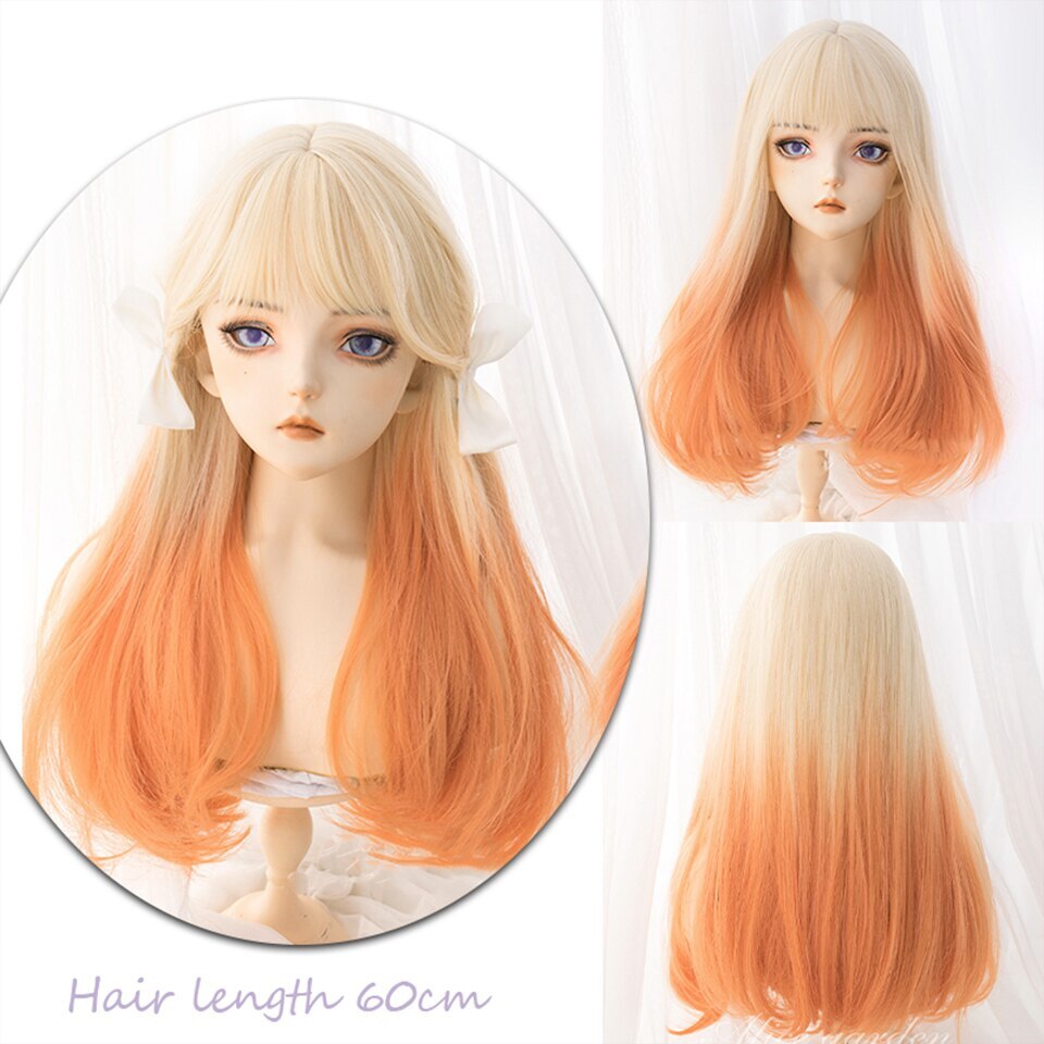 Synthetic Women’s Halloween Wig Cute Wig Black Purple Blonde Red Pink Blue