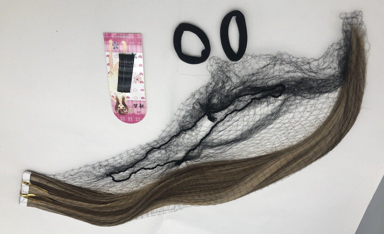 Hair Extension 20″ Silky Tape Hair Extension 10Pc Synthetic Mix Ash Medium Brown