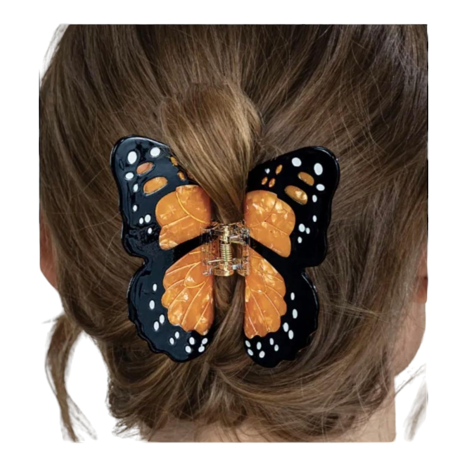 Monarch Butterfly Hair Claw Clip 1 Count (Pack of 1), Black And Orange