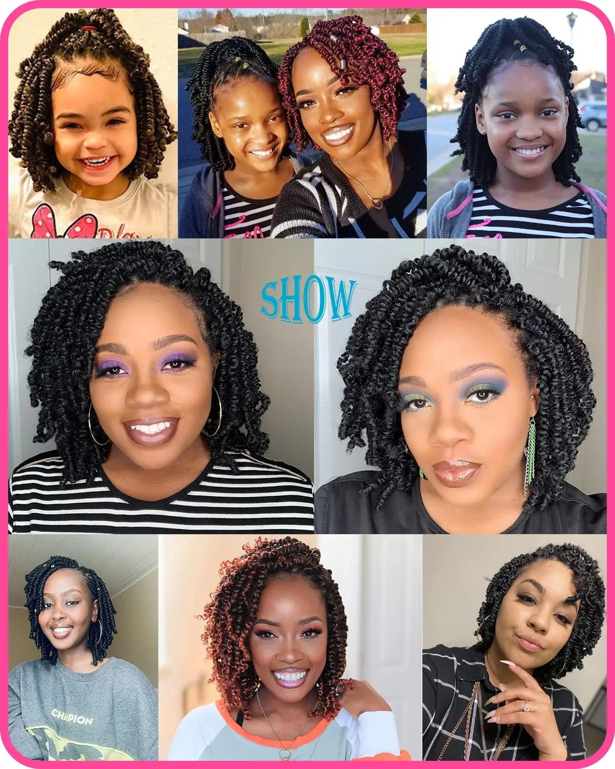 Passion Spring Twist Crochet Hair Pretwisted Pre Looped Braids Hair Extensions