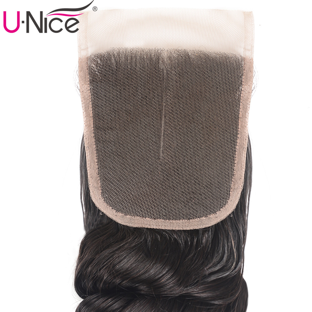 UNice Peruvian Natural Wave 3 Bundles Human Hair Extensions With Lace Closure US