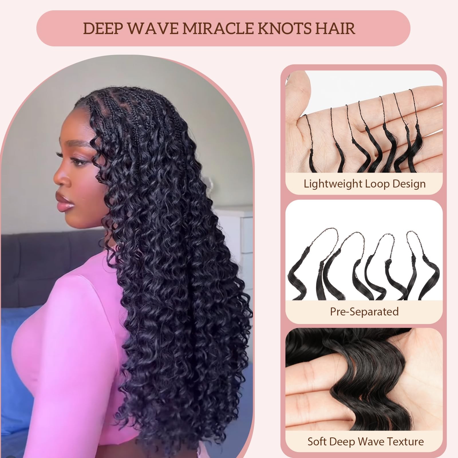 Sambraid Feather Crochet Hair For Black Women Miracle Knots Pre-Separated