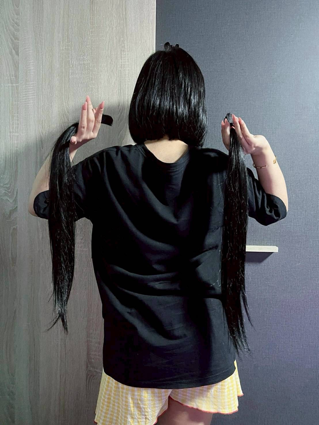 1586 Natural Human Hair Ponytail Straight Real Hair 24 Inch 130 g