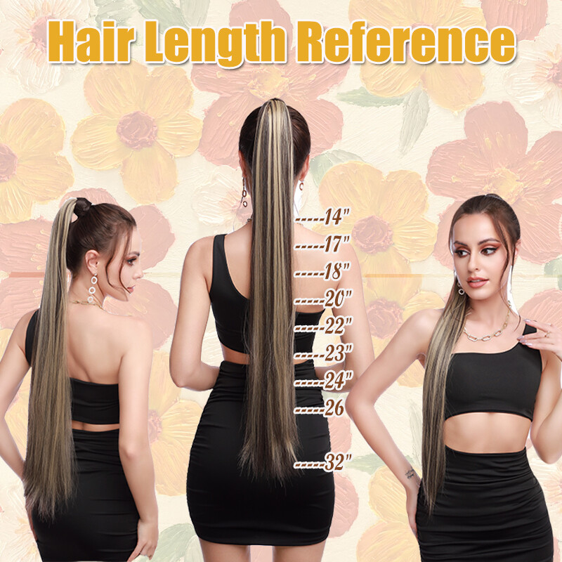 US Thick Clip In Hair Extensions Pony Tail Wrap On Ponytail Long Real As Human