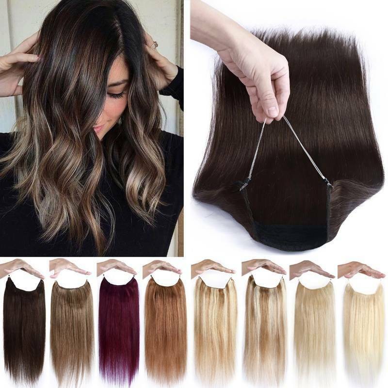 Ombre 60g Handmade Flip Human Hair Extensions Invisible Wire good Hair Weft
