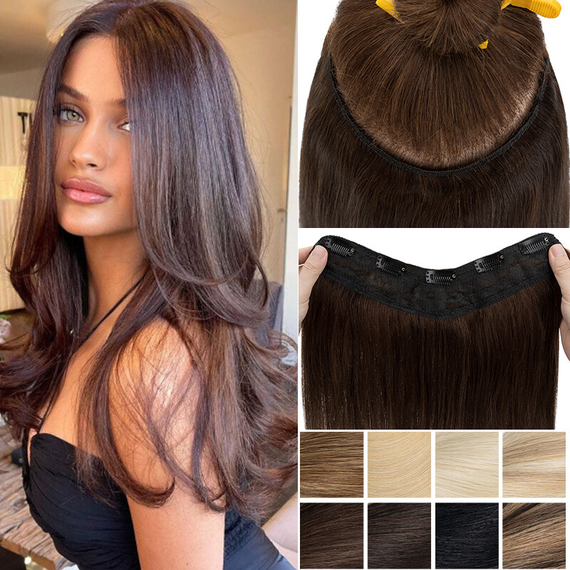 Real Remy Clip In Human Hair Extensions Thick One Piece Full Head Highlight Hair
