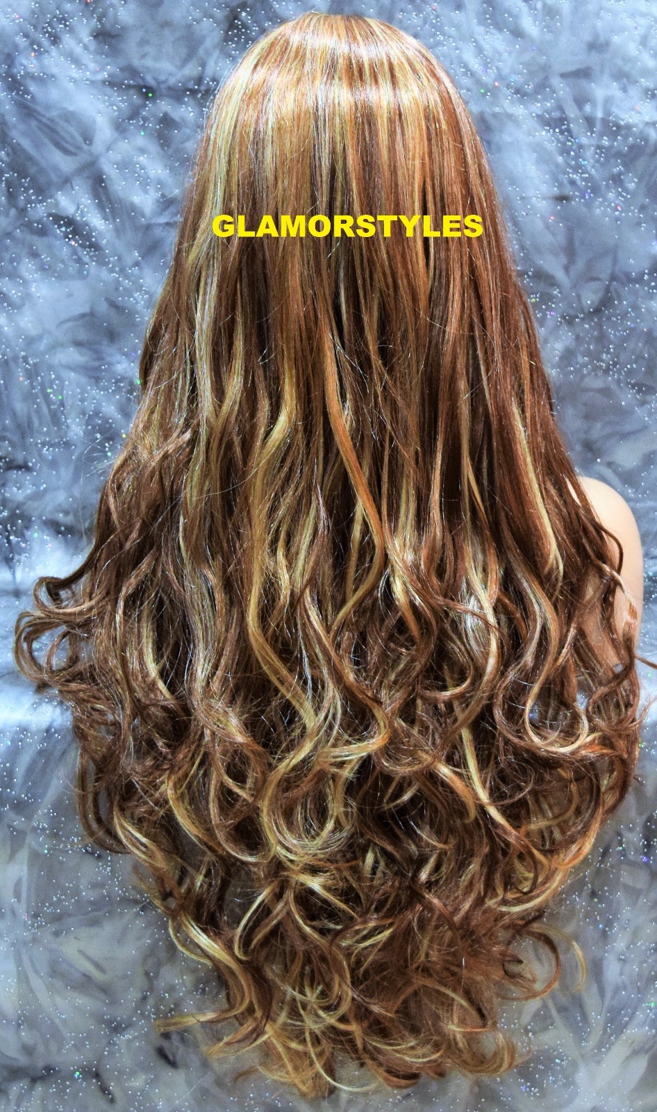 Long Wavy Layered Auburn Blonde Mix Full Synthetic Wig Hair Piece #RS29 NWT