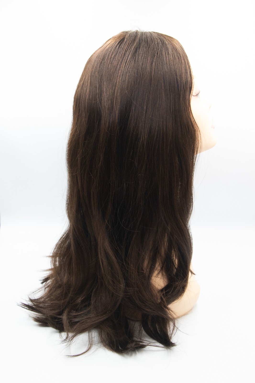 23″ Brown (2/4) European Human Hair Kosher Wig Medium Cap