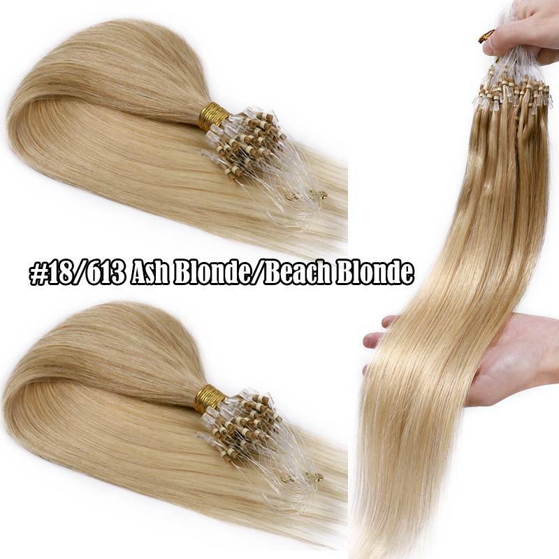 150g Micro Loop Ring Link 100% Human Hair Extensions Real Remy Highlight 300S US