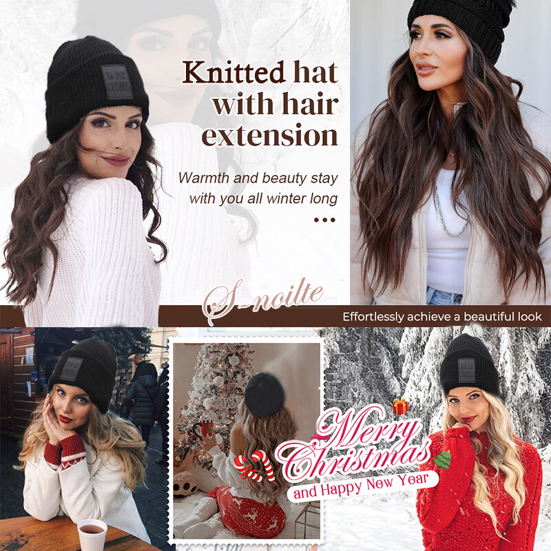 Baseball Hat Cap with Hair Extensions Synthetic Long Curly Ponytail Natural Wavy